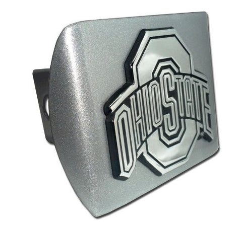 Ohio State Brushed Chrome Hitch Cover