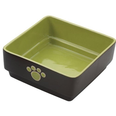 FOUR SQUARE DISH 7" DOG GREEN