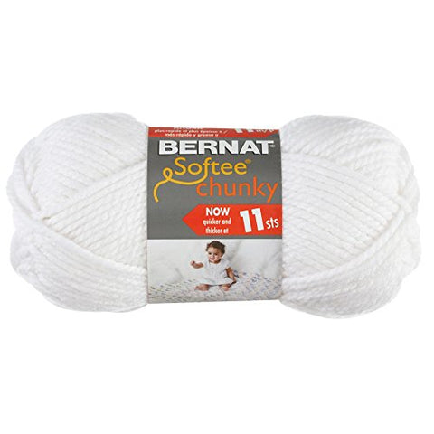 Bernat Softee Chunky Yarn - Solid White 108 Yards 3.5 OZ