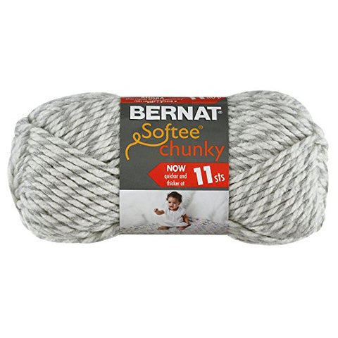 Bernat Softee Chunky Yarn - Solid Grey Ragg 108 Yards 3.5 OZ