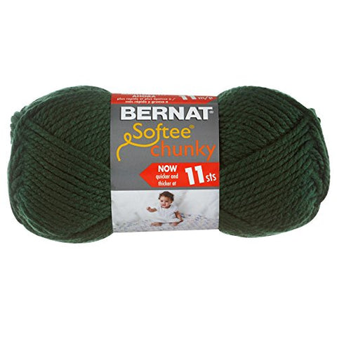 Bernat Softee Chunky Yarn - Solid Dark Green 108 Yards 3.5 OZ
