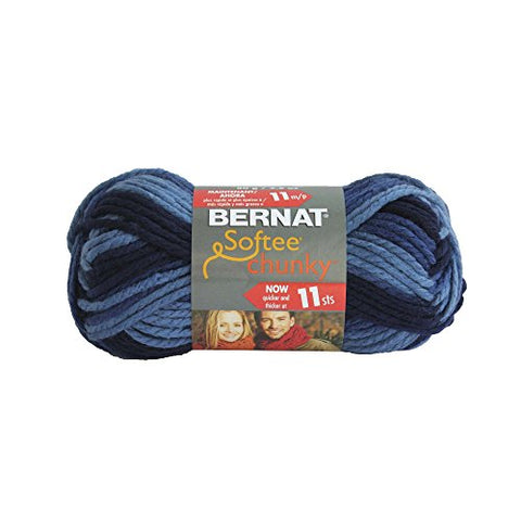 Bernat Softee Chunky Yarn - Ombre Denim 77 Yards 2.8 OZ