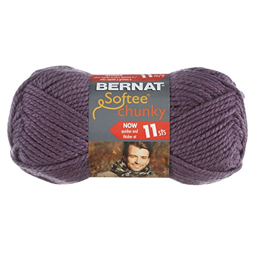 Bernat Softee Chunky Yarn - Solid Dark Mauve 108 Yards 3.5 OZ