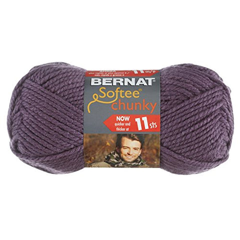 Bernat Softee Chunky Yarn - Solid Dark Mauve 108 Yards 3.5 OZ
