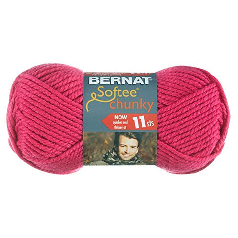 Bernat Softee Chunky Yarn - Solid Hot Pink 108 Yards 3.5 OZ