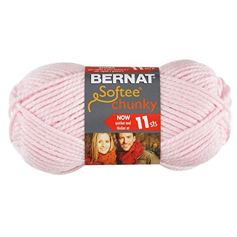Bernat Softee Chunky Yarn - Solid Baby Pink 108 Yards 3.5 OZ