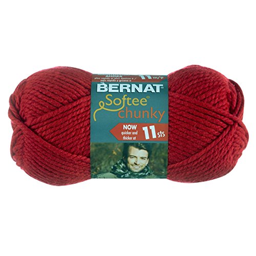 Bernat Softee Chunky Yarn - Solid Berry Red 108 Yards 3.5 OZ