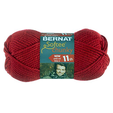 Bernat Softee Chunky Yarn - Solid Berry Red 108 Yards 3.5 OZ