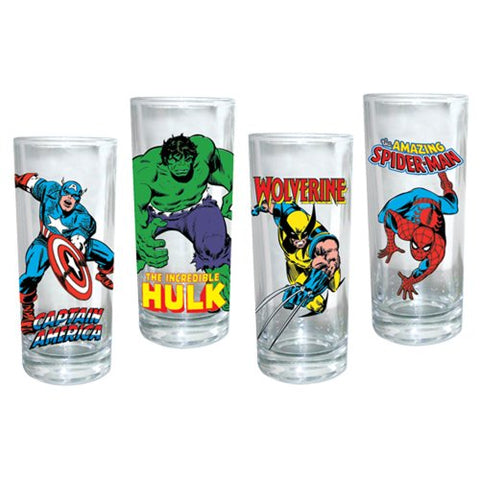 Marvel Heroes 4 pc. 10 oz Glass Set, 2.5" x 2.5" x 6" (not in pricelist)