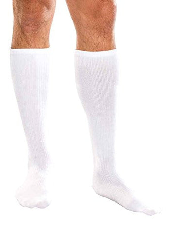Core-Spun Support Socks for Men and Women, 15-20mmHg, White, XXLarge