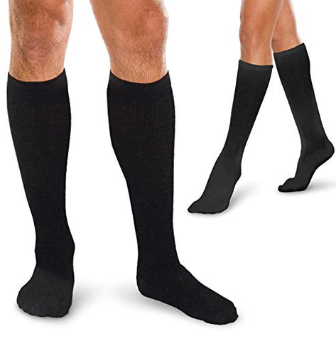 Cushioned Support Socks for Men & Women 15-20mmHg Black, Large