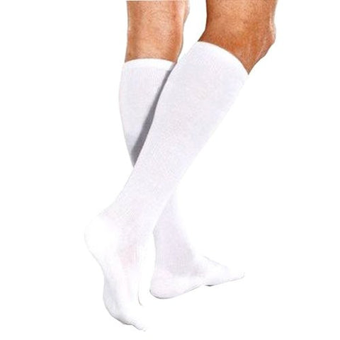 Core-Spun Support Socks for Men and Women, 15-20mmHg, White, Medium