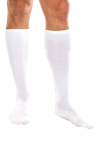 Core-Spun Support Socks for Men and Women, 15-20mmHg, White, XLarge