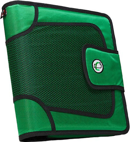 Case-it Open Tab Velcro Closure 2-Inch Binder with Tab File, Green