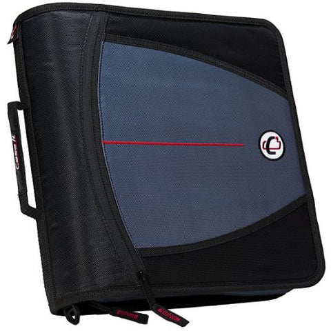 Case-it Mighty Zip Tab 3-Inch Zipper Binder, Black