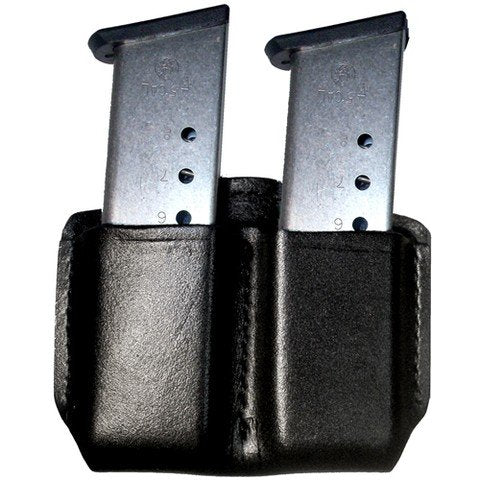 Double Mag Pouch with Belt Loop, Black, Plain Finish, Size 1
