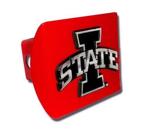 Iowa State I-State Metal Hitch Cover, Red