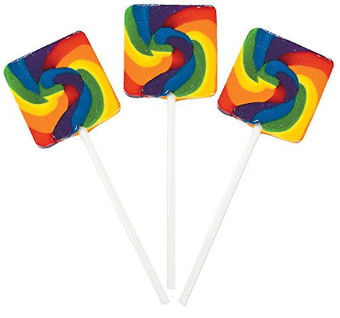 Rainbow Square Swirl Pops - 24 Pcs