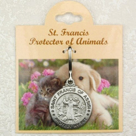 Pewter St FrancisProtect My Pet Medal