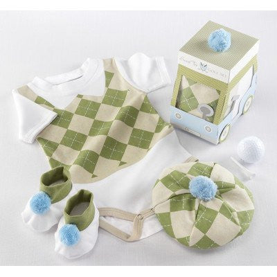 “Sweet Tee” Three Piece Golf Layette Set in Golf Cart Packaging