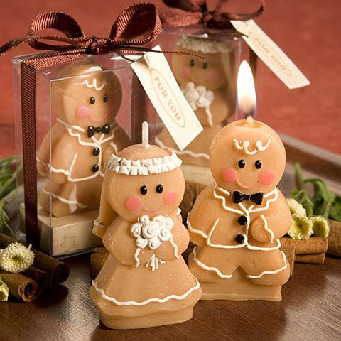 Adorable Gingerbread Bride & Groom Candle Favors
