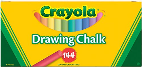 144 Sticks Colored Drawing Chalk, Assorted Colors