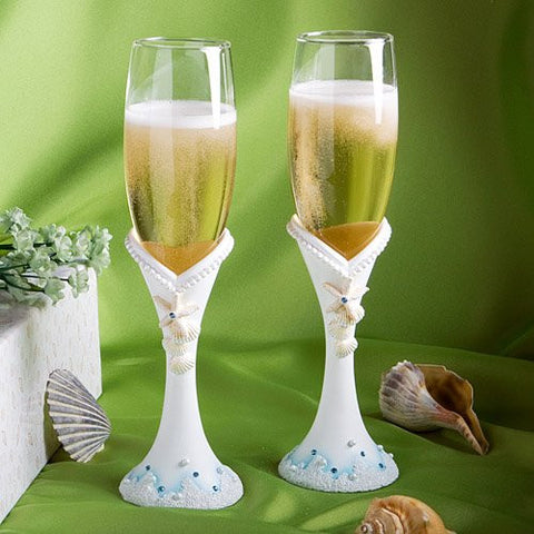 Beach Theme Wedding Toasting Flutes: 'Finishing Touches', 2