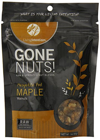 Living Intentions Gone Nuts, Mesquite Pod Maple, Walnuts, 3 Ounce
