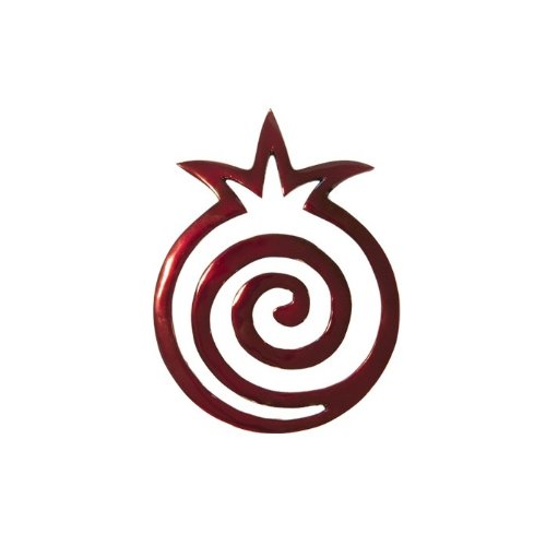 Trivet - Hand Painted - Pomegranate - Red