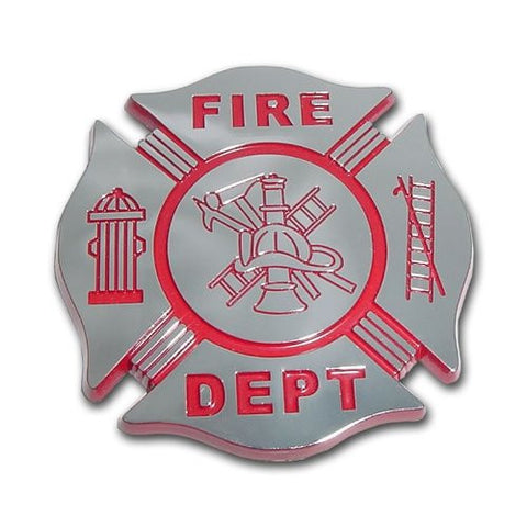 Firefighter Chrome Auto Emblem (RED)