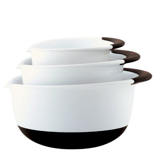 3 Piece Mixing Bowl Set - Plastic (black handles)
