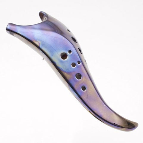 Dragon Tooth 12 Hole Ocarina - Metallic Lustre, with Free Legend of the Dragon Tooth Story, Songbook and Metal Chain