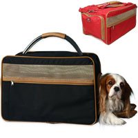 Bark n Bag Classic Nylon Carrier - Black/Tan, Medium 18"x10"x10"