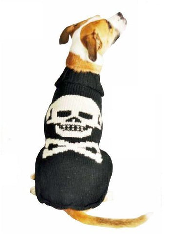 Chilly Dog Black Skull Sweater Medium