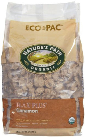 Nature's Path Eco-Pac Cereal Flax Plus Cinnamon At least 95% Organic (32 oz.)