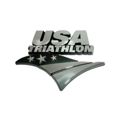USA Triathlon Chrome Auto Emblem