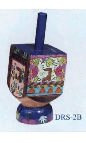 Small Dreidel and Stand - The Seven Species DRS-2, 3.6x1.4x1.4