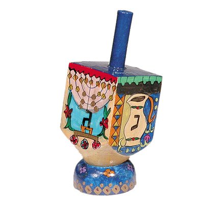 Small Dreidel and Stand - Hanukkah, 3.6x1.4x1.4