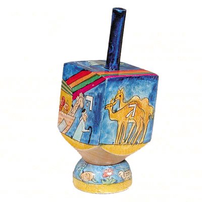 Small Dreidel and Stand - Noah's Ark, 3.6x1.4x1.4