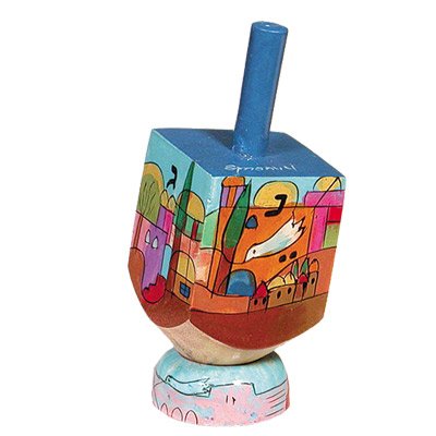 Small Dreidel and Stand - Jerusalem, 3.6x1.4x1.4