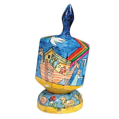 Large Dreidel and Stand - Noah's Ark, 4x1.6x1.6 inch