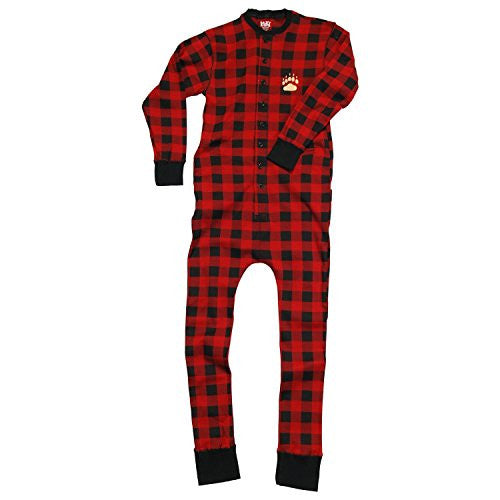 Lazy One Bear Cheeks - 126, Kid Flapjacks, 4T, Red - Black Plaid