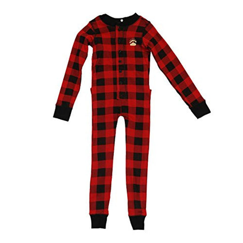 Lazy One Bear Cheeks - 126, Kid Flapjacks, 6, Red - Black Plaid
