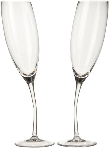 Tilt Flutes, (Set of 2),  8.5 oz., 10" H each, Crystal