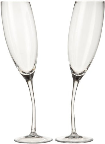 Tilt Flutes, (Set of 2),  8.5 oz., 10" H each, Crystal