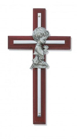 6" Cherry Boy Cross Silver