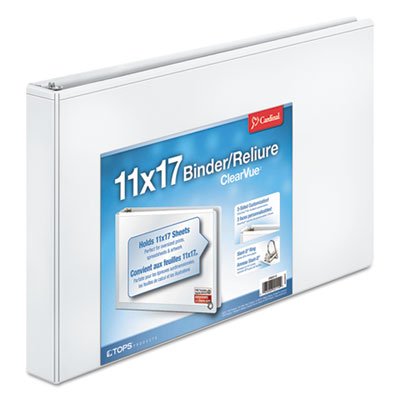 11 x 17 ClearVue Slant-D Ring Binder, 1" Cap, White