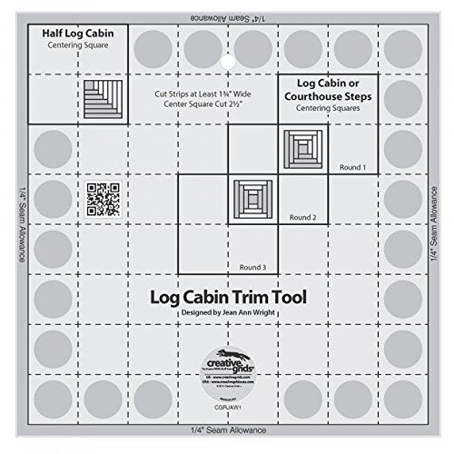 Creative Grids Log Cabin Trim Tool for 8in Finished Blocks Quilt Ruler
