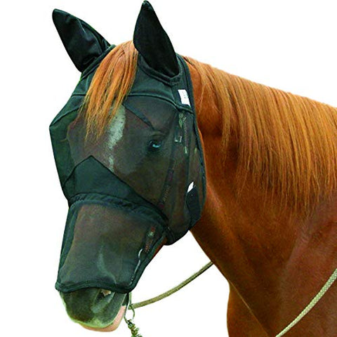 Quiet Ride Horse Fly Mask with Nose and Ears, Foal, Black