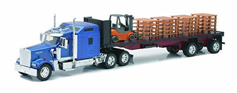 1/32 Kenworth W900 Flatbed with Forklift & Pallet